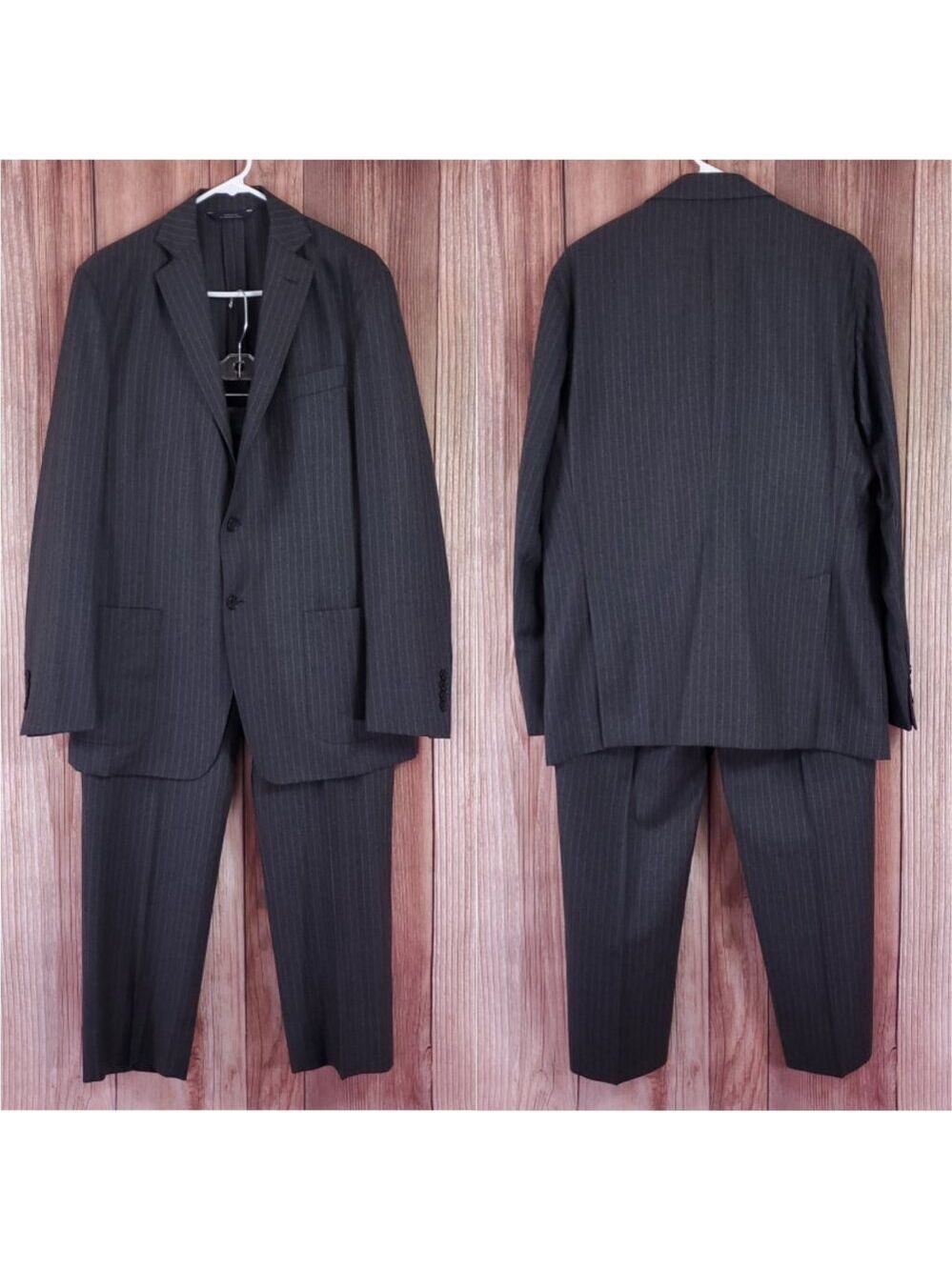 Brooks Brothers 1818 Regent Fit Reda Suit 42R W36 Pinstripe Wool Gray USA Made